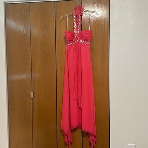 Medium Coral Colored Prom Dress